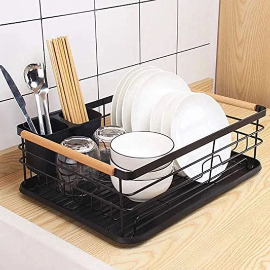 ESCURRIDOR DE VAJILLA ACERO Y MADERA