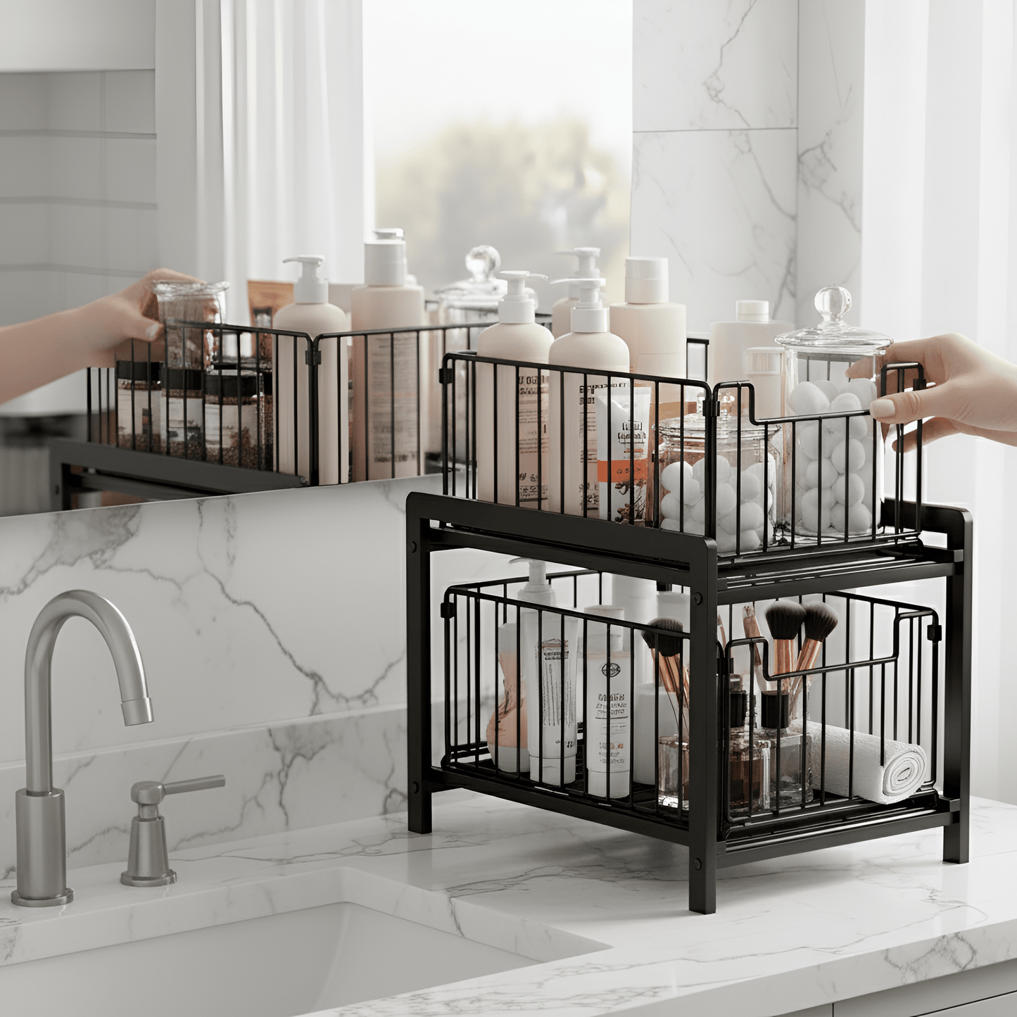 ORGANIZADOR MULTIUSO CON ESTANTES RETRÁCTILES